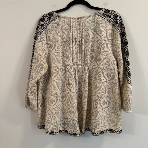 Women’s Ivy Jane Cream and Black Boho Blouse size small - Picture 6 of 6